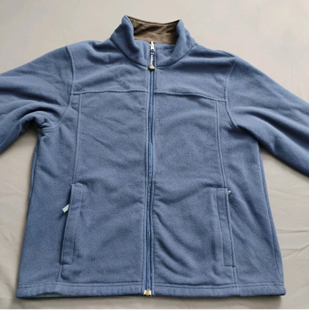 L.L Bean Jacket Men's Fleece Blue Médium Full Zip Long Sleeves Sweater
